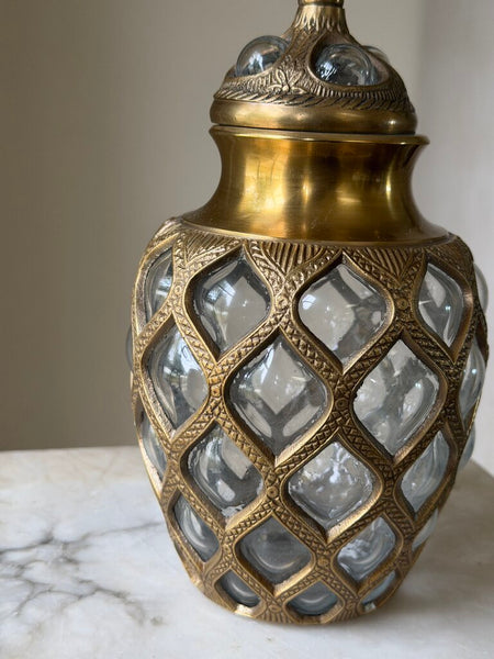 Small Bubble Glass Lidded Jar