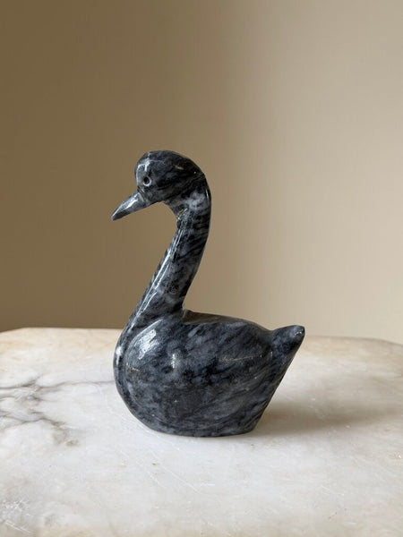 Gray marble swan (as-is)