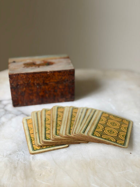 1841 53 Mini Playing Cards in Hand Painted Box