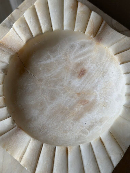 1737 Large Alabaster Fluted Dish