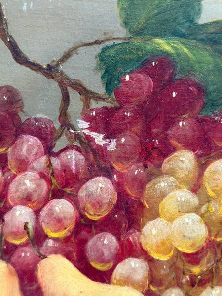 1820 Grape Still Life Oil on Canvas