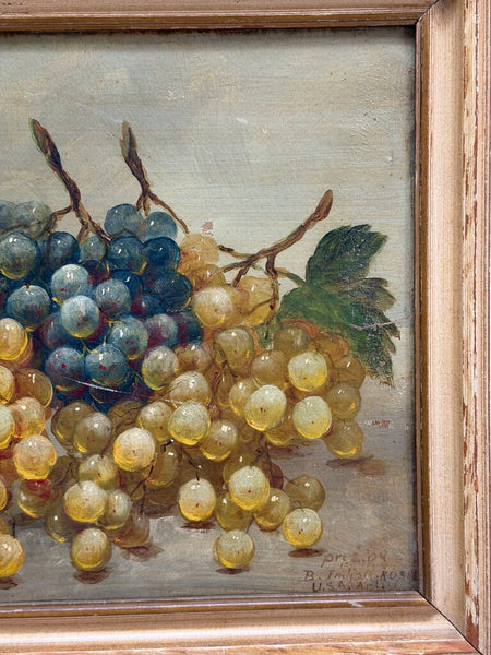 1820 Grape Still Life Oil on Canvas