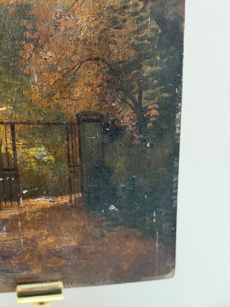 1629 Antique Autumn Scene Oil on Panel