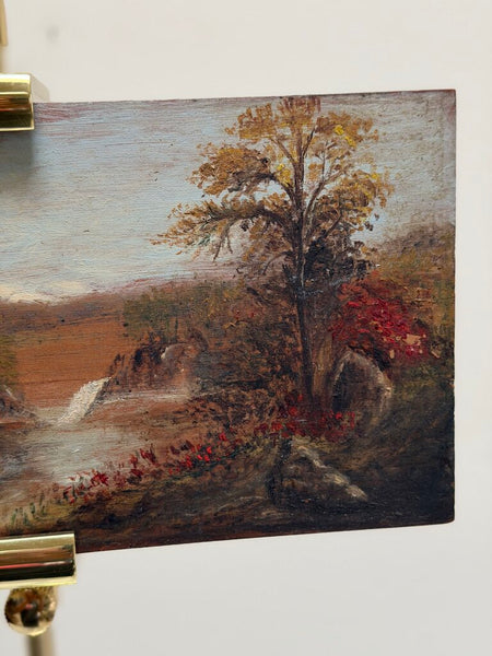 1661 Antique Oil on Wood Panel of Autumn Landscape