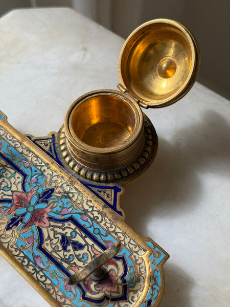 2468 French Champlave Inkwell