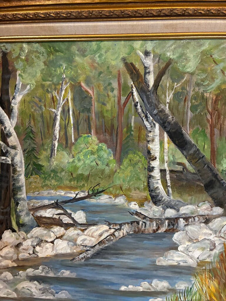 Vintage OIl on Canvas Signed Artwork in Ornate Frame 29.5 x 23'
