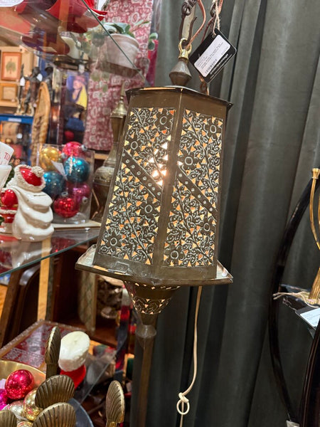 Vintage Brass Moroccan Style Hanging Lantern As Found W2103