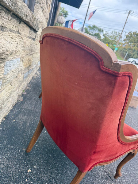 Pair of Red Velvet Chairs As Found Pick Up Only W2358