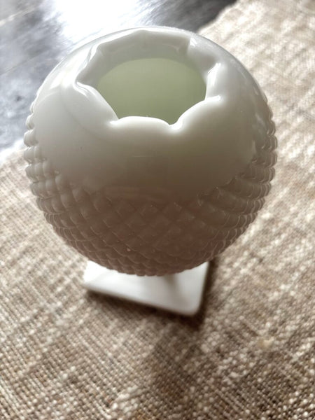 Westmoreland English Hobnail Milk Glass Ivy Ball Pedestal Vase