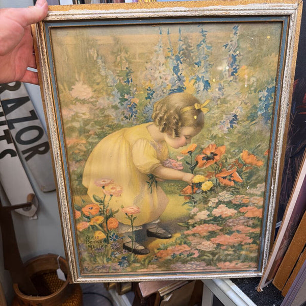 Vintage Framed Print "Poppy Love", 20"X16"