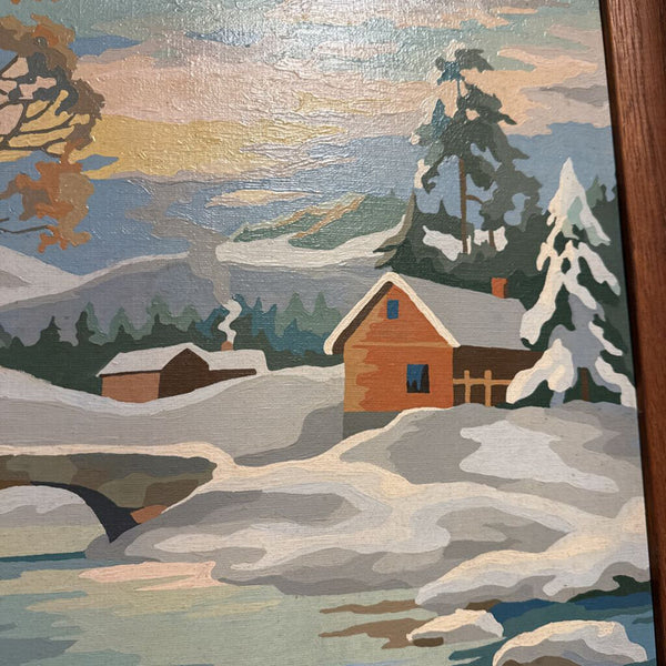 Wonderful Vintage PBN winter scene 21x26