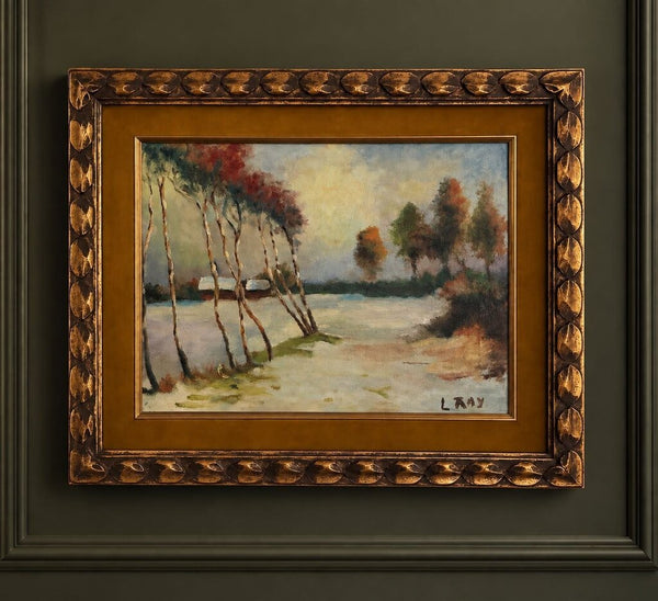 Vintage Oil on Canvas Landscape Painting w/ Velvet Matte 22" x 18"