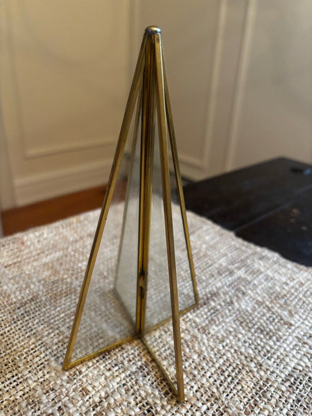 Vintage Brass and Glass Tree 6.75H