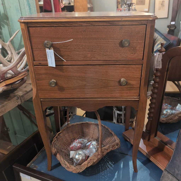 Sweet Vintage Bedside Table with 2 Drawers 29x32x12. IN STORE PICK UP ONLY