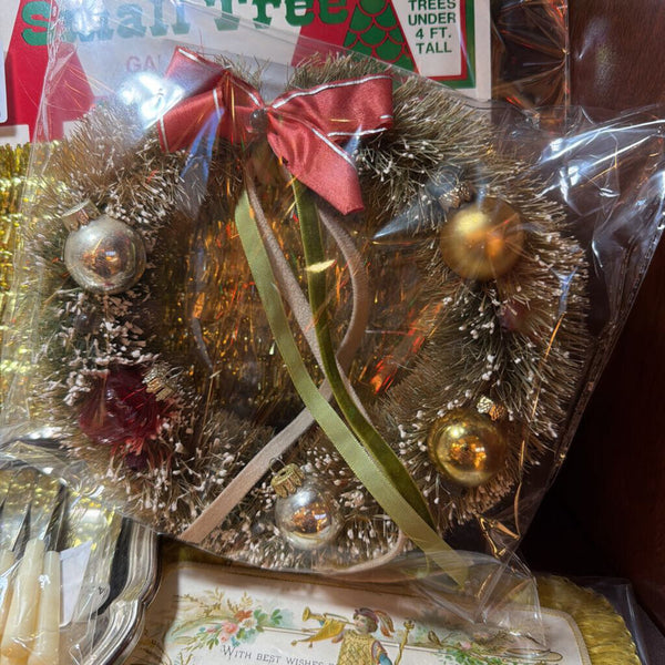 Vintage Bottle Brush Wreath Large