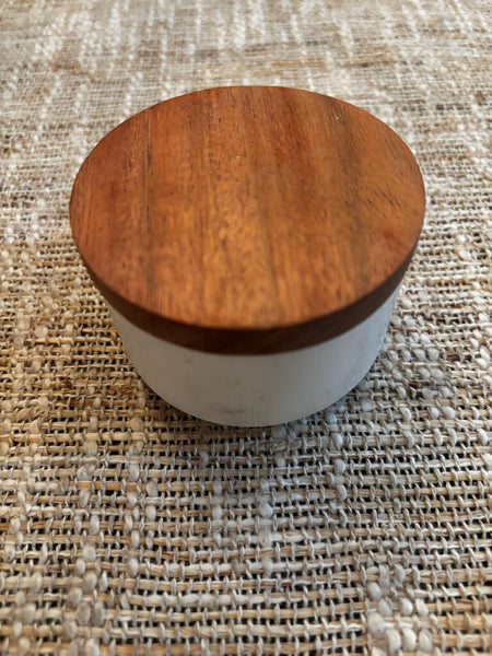 Marble & Wood Salt Cellar