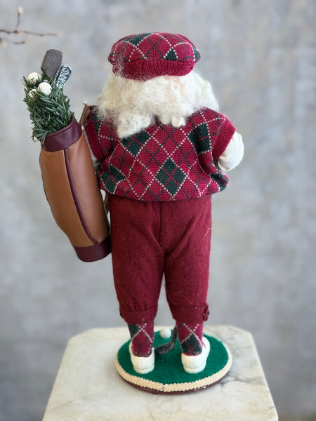 Tall Golfing Santa