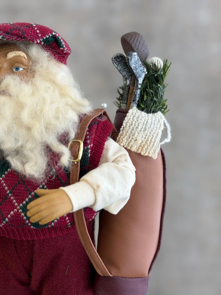 Tall Golfing Santa