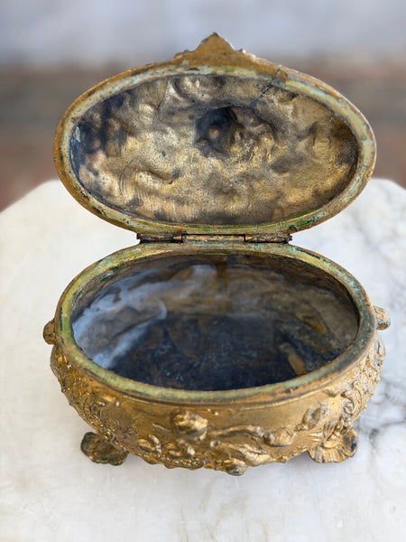 Antique Gilt Spelter Casket