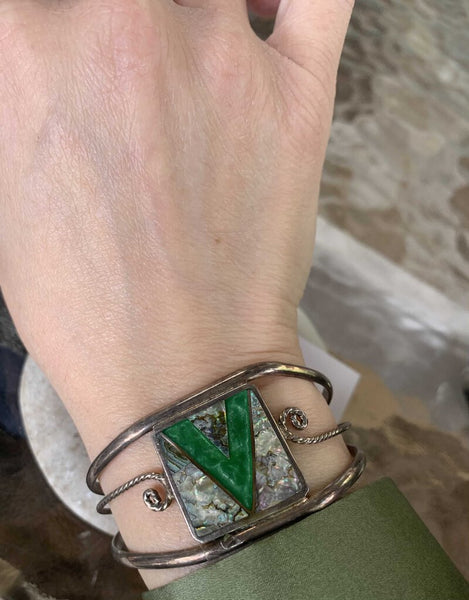 Abalone inlay cuff bracelet