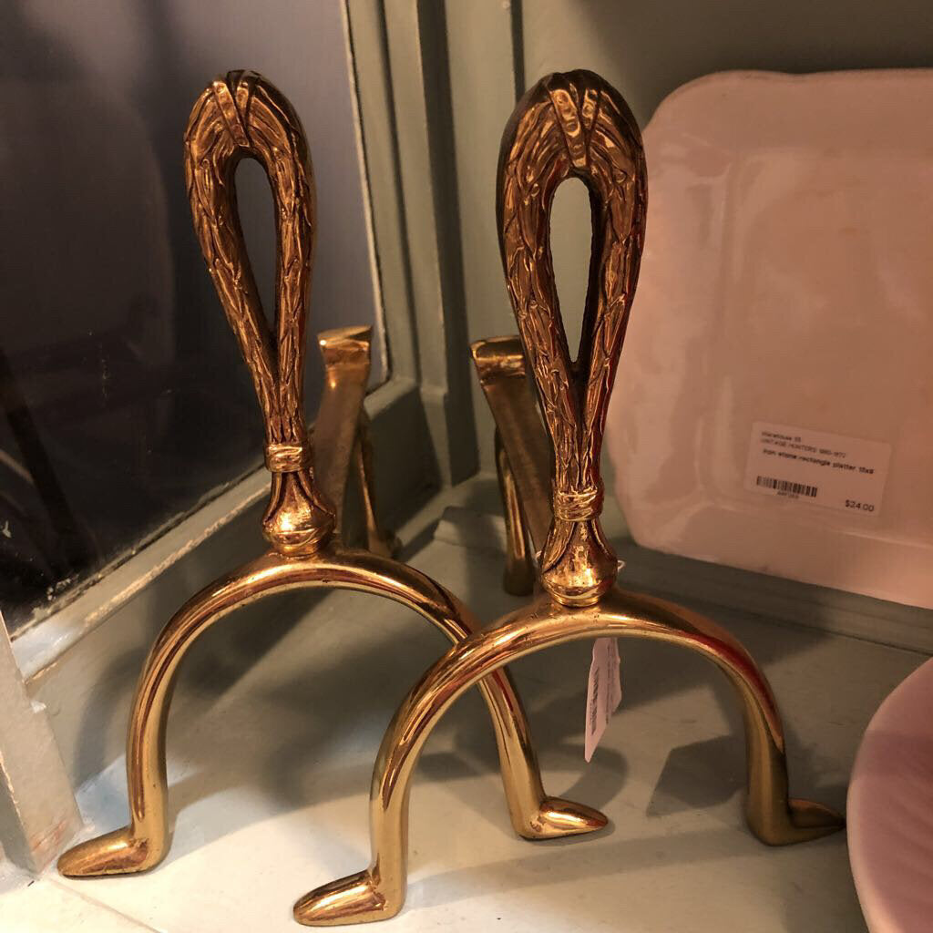 Mini brass Andirons pair