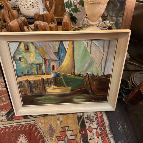 midcentury 1960s ship painting