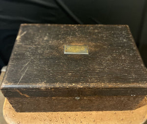 Vintage Wooden Cigar Humidor box w/Initials DCM