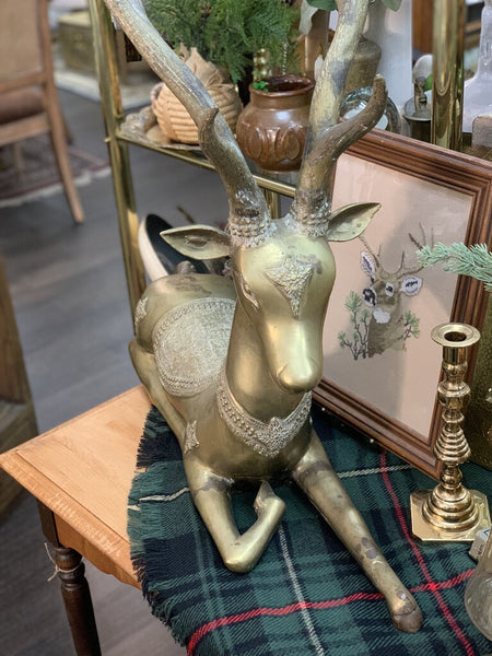 Rare Extra large Vintage Sarreid Brass Deer IN STORE PICK UP ONLY