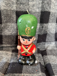 Vintage toy soldier candle