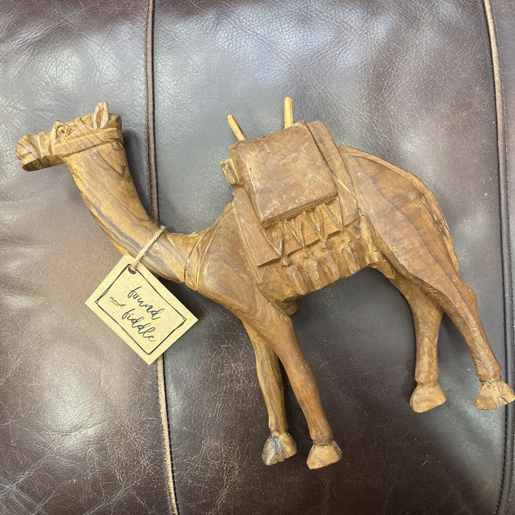 Large Vintage Wood Camel