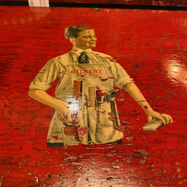 Red painted tool box