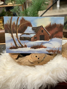 Barn landscape painting