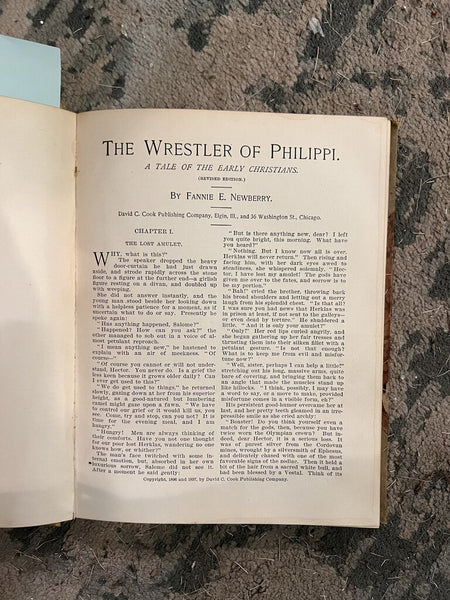 The Wrestler of Phillipi- A Tale of the Early Christians- leather bound book