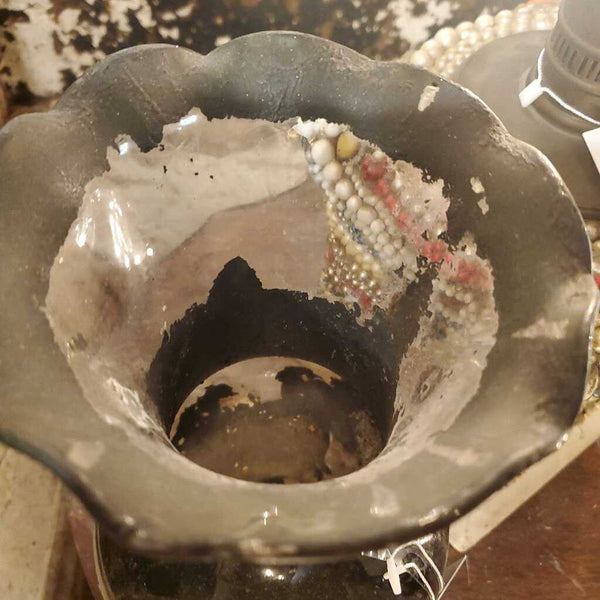 decalcomania victorian vintage glass vase
