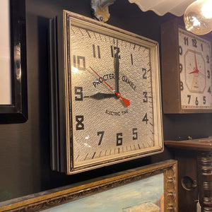 Procter and Gamble silver clock w battery operated clock