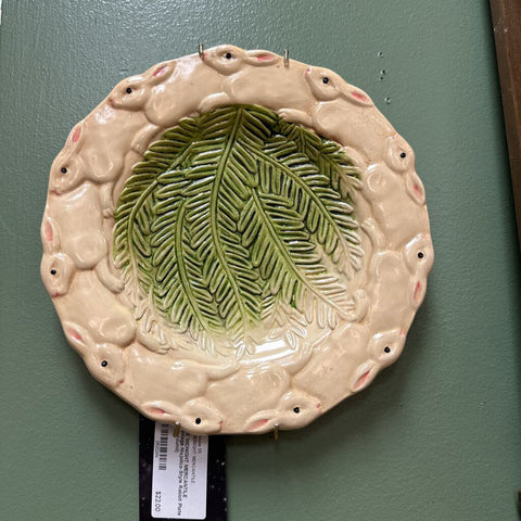 Vintage Majolica-Style Rabbit Plate (as found)