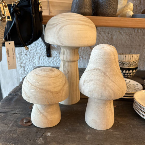 Set/3 Wooden Mushrooms