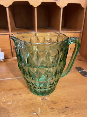 Vintage depression, glass, Windsor diamond pitcher