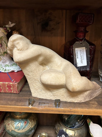 Heavy Carved Sandstone Statue Nude Woman, Vintage