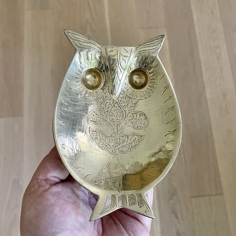 Moxie - Sarna Brass Owl Trinket Dish