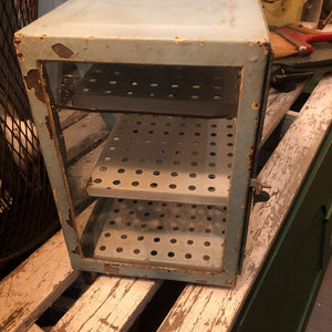 Industrial metal and glass cabinet 12x14x8 as found