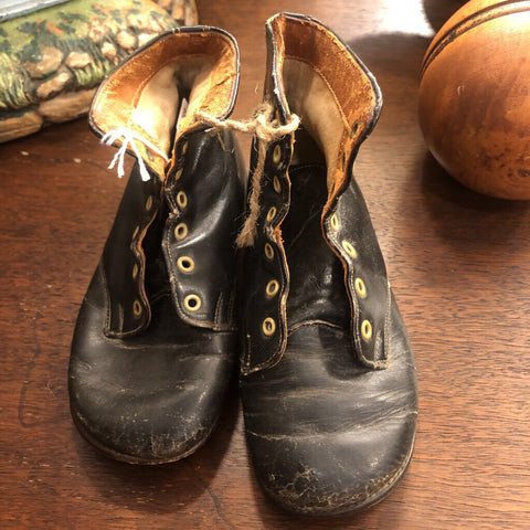 Vintage leather black Children's shoes