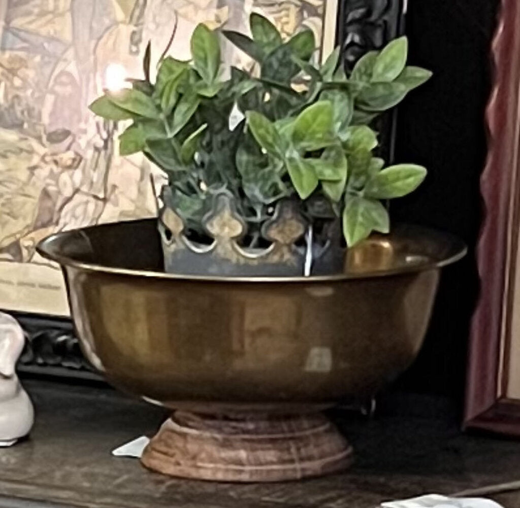 Brass & wood bowl