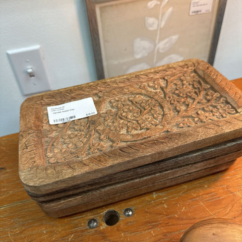carved wood tray