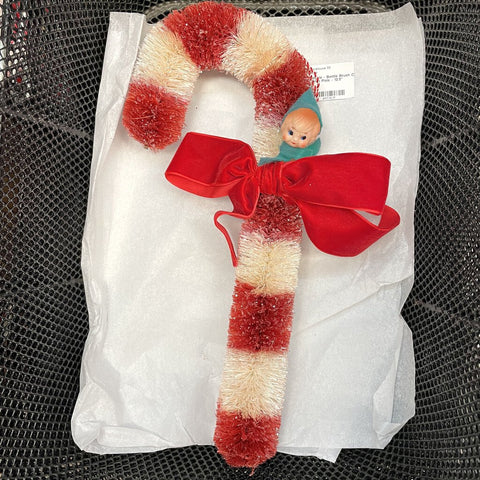 Moxie - Bottle Brush Candy Cane With Pixie - 12.5"