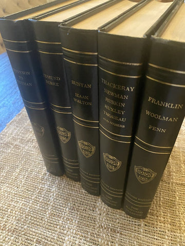 Set of 5 Green Leather Books 1937