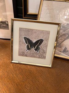 Square Vintage brass frame w/ butterfly