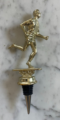 Gold Metal Vintage Running Trophy Wine Stopper W1284