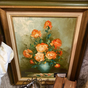 Peach Roses Oil Painting 18.5x23