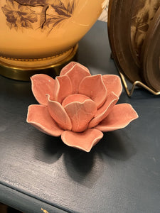 Pink lotus flower candle holder
